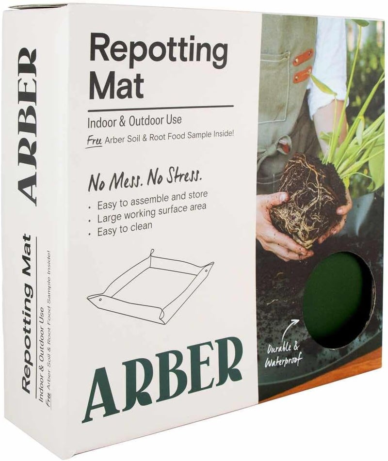 Arber Repotting Mat for Indoor Plants 30" x 30" – Waterproof Foldable Plant Potting Mat with Snap Corners & 4" Walls – Mess-Free Soil Mixing, Pruning, Transplanting for Succulent, Orchid, Bonsai - Image 1